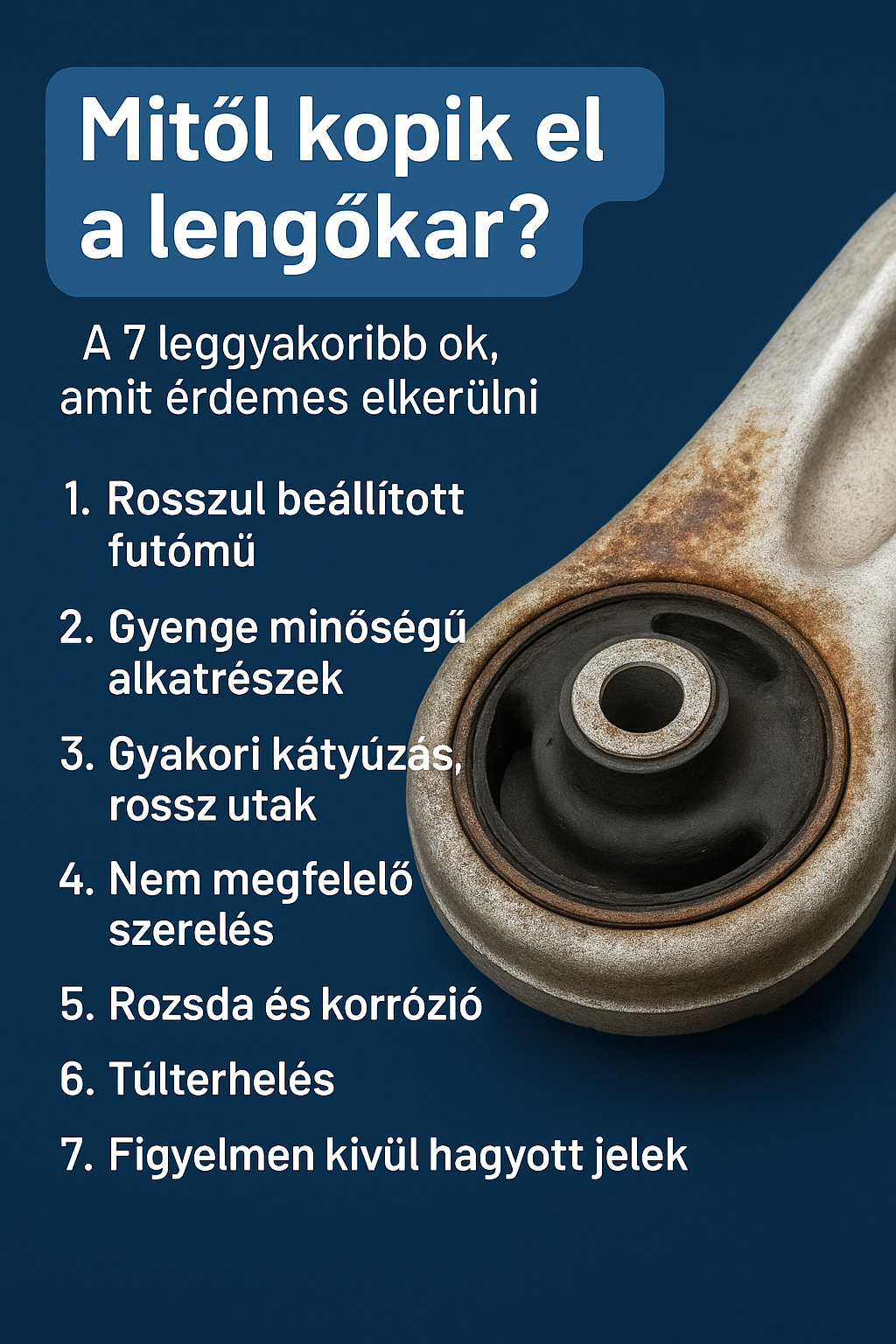 Mitől kopik el a lengőkar? – A 7 leggyakoribb ok, amit érdemes elkerülni